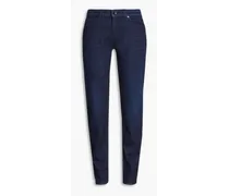 Faded low-rise slim-leg jeans - Blue
