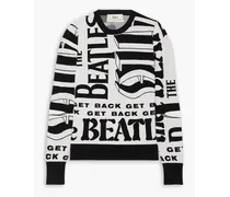 The Beatles Get Back cutout intarsia-knit sweater - Black