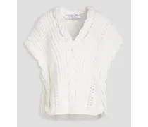 Cable-knit vest - White