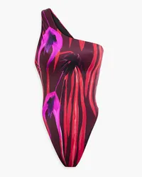 Louisa Ballou One-shoulder printed swimsuit - Burgundy Burgundy