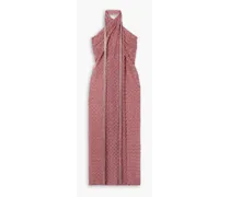 Missoni Metallic crochet-knit halterneck maxi dress - Pink Pink