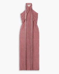 Missoni Metallic crochet-knit halterneck maxi dress - Pink Pink