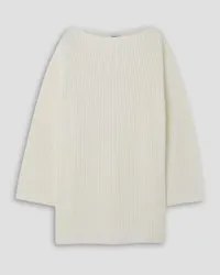 Ferragamo Oversized ribbed cotton sweater - White White