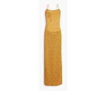 Jamaica crocheted Pima cotton midi dress - Yellow