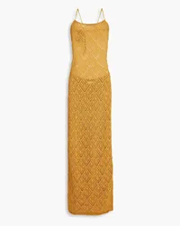 Savannah Morrow Jamaica crocheted Pima cotton midi dress - Yellow Yellow