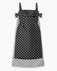 EMILIA WICKSTEAD Cape-effect polka-dot jacquard dress - Black Black