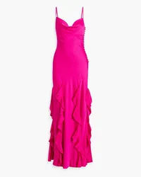 NICHOLAS Kamila ruffled silk-blend satin gown - Pink Pink