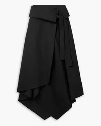 A.L.C. Mackenzie linen-blend midi wrap skirt - Black Black