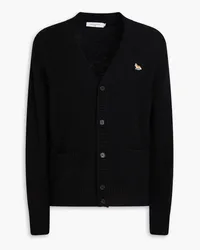 Kitsuné Appliquéd wool cardigan - Black Black