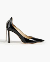 Jimmy Choo Spruce 95 embellished patent-leather pumps - Black Black