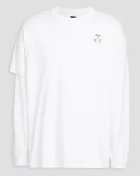 ACRONYM Layered printed cotton-jersey T-shirt - White White