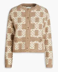 Sandro Brushed jacquard-knit cardigan - Neutral Neutral