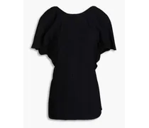 Open-back draped crepe blouse - Black