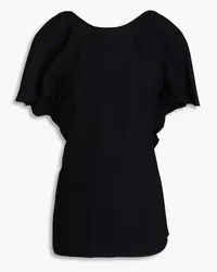 Victoria Beckham Open-back draped crepe blouse - Black Black