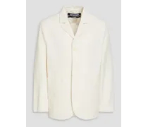 Linen-blend blazer - White