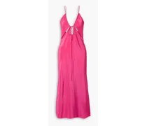 Triquetra cutout silk-satin midi dress - Pink