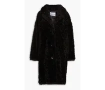 Anika oversized faux shearling coat - Black