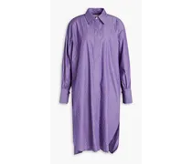 Pinstriped cotton shirt dress - Purple