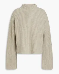 Loulou Studio Mélange ribbed cashmere turtleneck sweater - Gray Gray