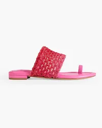 Alexandre Birman Trisha woven and leather slides - Pink Pink