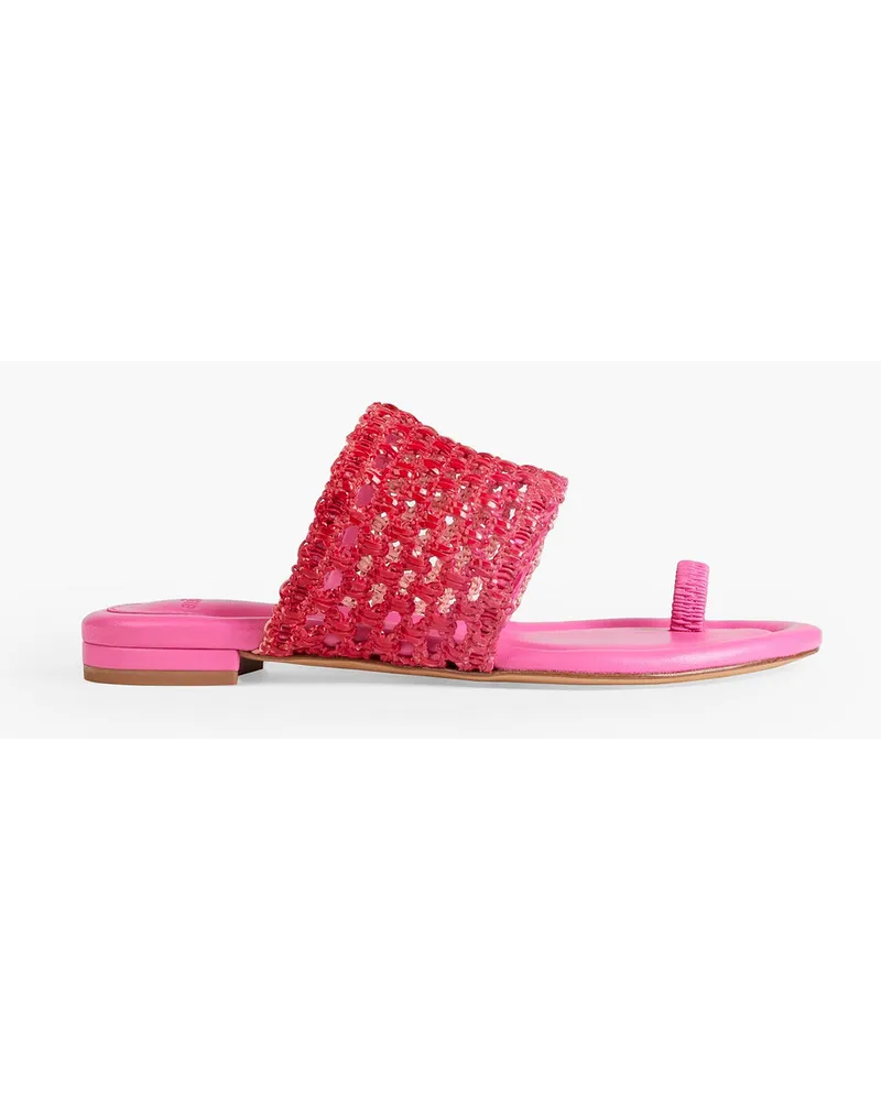 Alexandre Birman Trisha woven and leather slides - Pink Pink