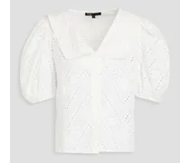 Scalloped broderie anglaise cotton shirt - White
