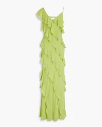 Mikael Aghal Ruffled chiffon maxi dress - Green Green