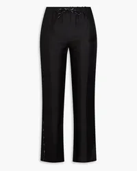 Valentino Garavani Silk-twill straight-leg pants - Black Black