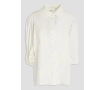 Embroidered cotton-mousseline shirt - White