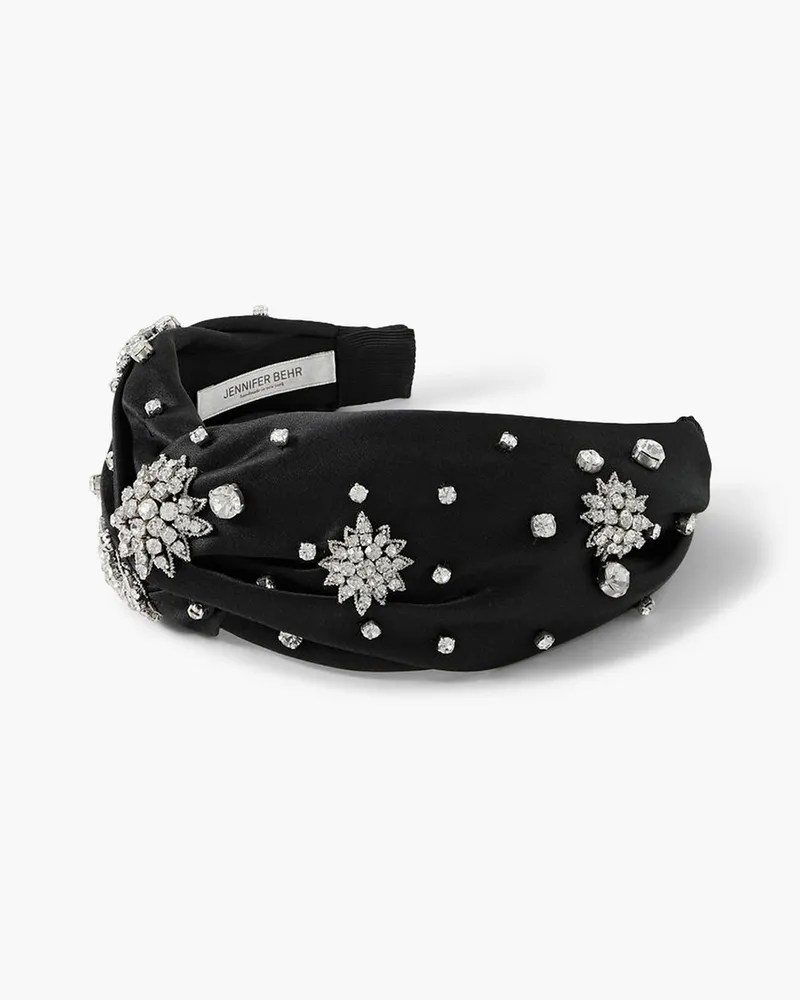 Jennifer Behr Orion crystal-embellished satin headband - Black Black