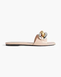 Stella McCartney Falabella chain-embellished faux leather slides - Neutral Neutral