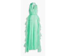 Pleated tulle gown - Green