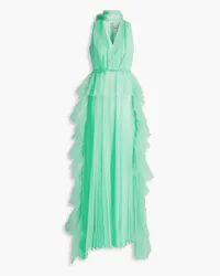 Huishan Zhang Pleated tulle gown - Green Green