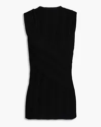 Diane von Furstenberg Artemesia cutout ribbed-knit top - Black Black