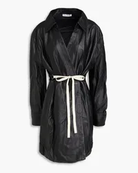 Acne Studios Leather mini wrap dress - Black Black