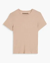 Enza Costa Cotton and cashmere-blend jersey T-shirt - Neutral Neutral