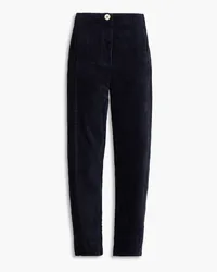 Ganni Cotton-blend corduroy tapered pants - Blue Blue