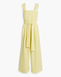 King & Tuckfield Pleated wool-twill wide-leg jumpsuit - Yellow Yellow