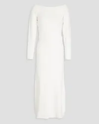 Altuzarra Off-the-shoulder button-detailed knitted midi dress - White White