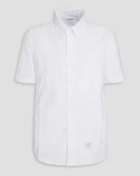 Thom Browne Oxford-paneled cotton-piqué shirt - White White