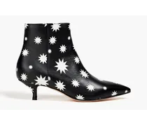 Printed leather ankle boots - Black