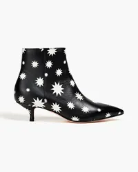 RED Valentino Printed leather ankle boots - Black Black