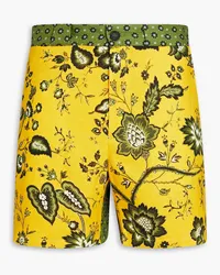 Erdem Lucas floral-print linen shorts - Yellow Yellow