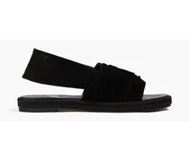 Gathered suede sandals - Black