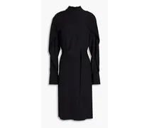 Alfreda belted silk crepe de chine dress - Black