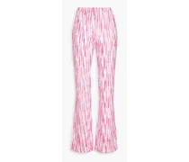Crochet-knit flared pants - Pink