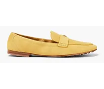 Appliquéd suede loafers - Yellow