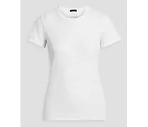 Glittered cotton-jersey T-shirt - White