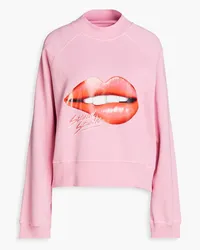 STAND Oversized printed cotton-fleece sweatshirt - Pink Pink