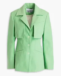 Ganni Layered cotton blazer - Green Green